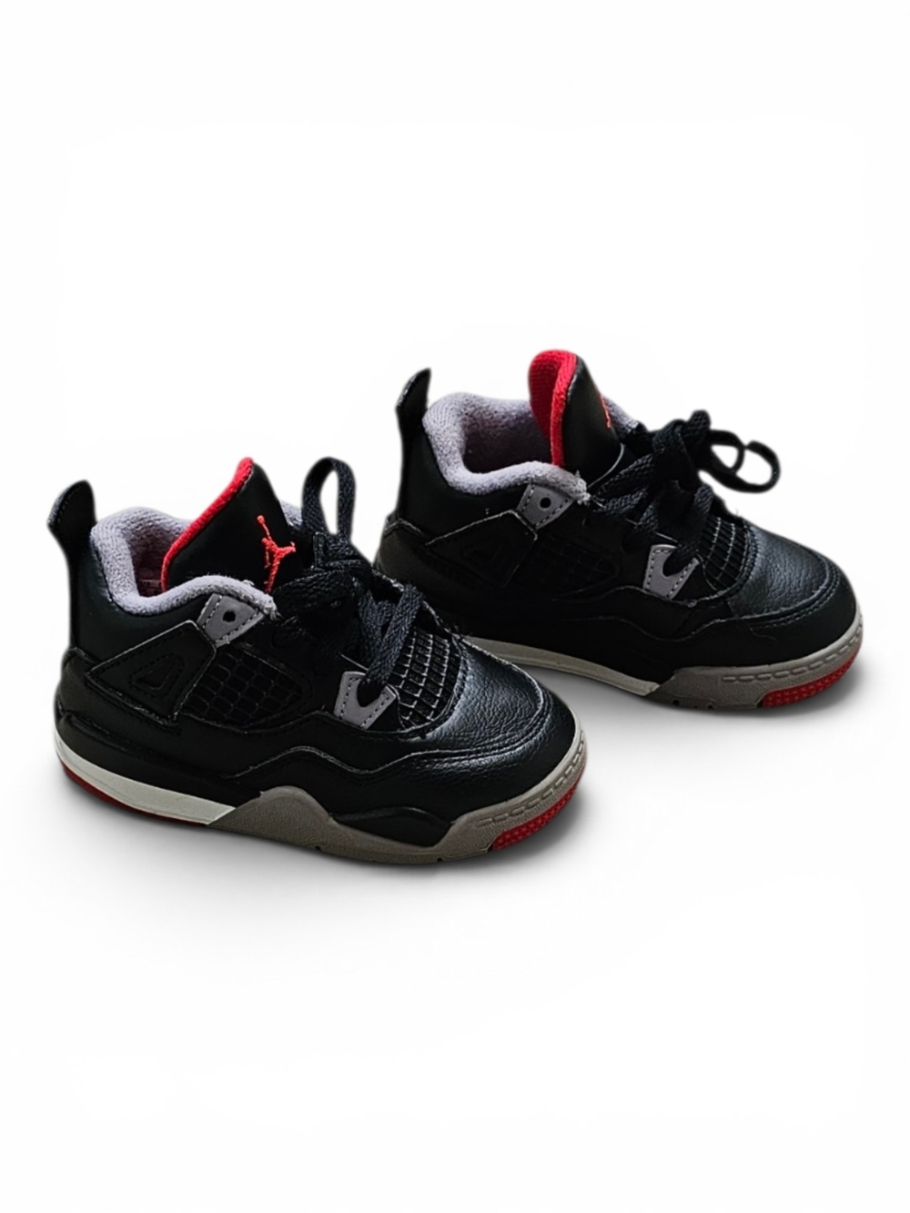 Jordan 4 Retro Sneakers Black/Red Size 6C